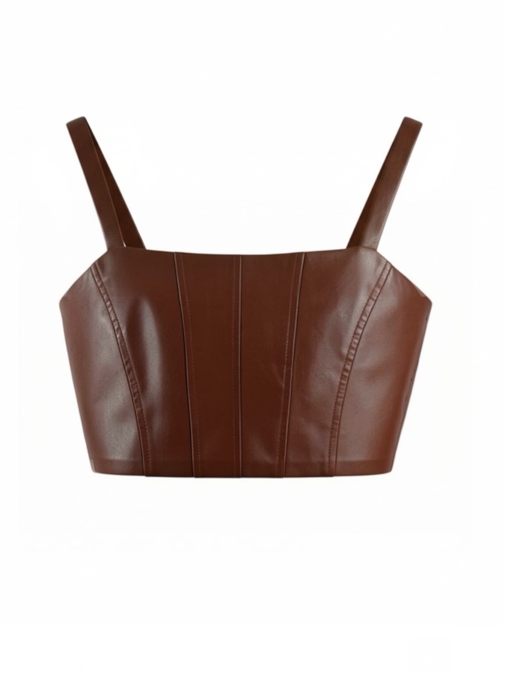 Jason Wu NWT Faux Leather Brown Top Size M
